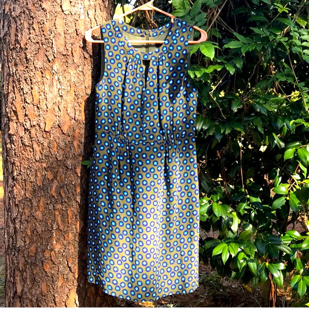 J.Crew split neck slim dress size 6 pattern